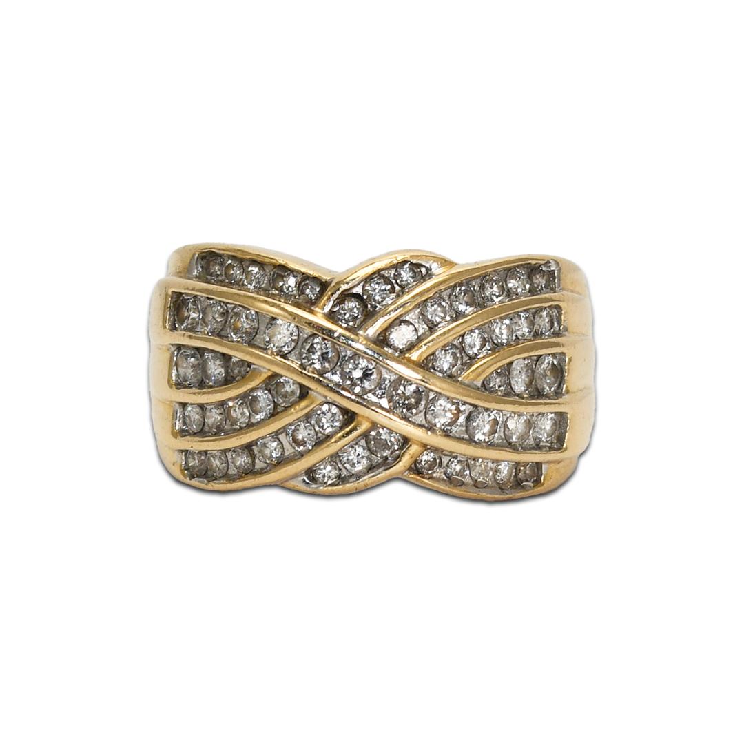 14K Yellow Gold Diamond Ring 1.00ct For Sale