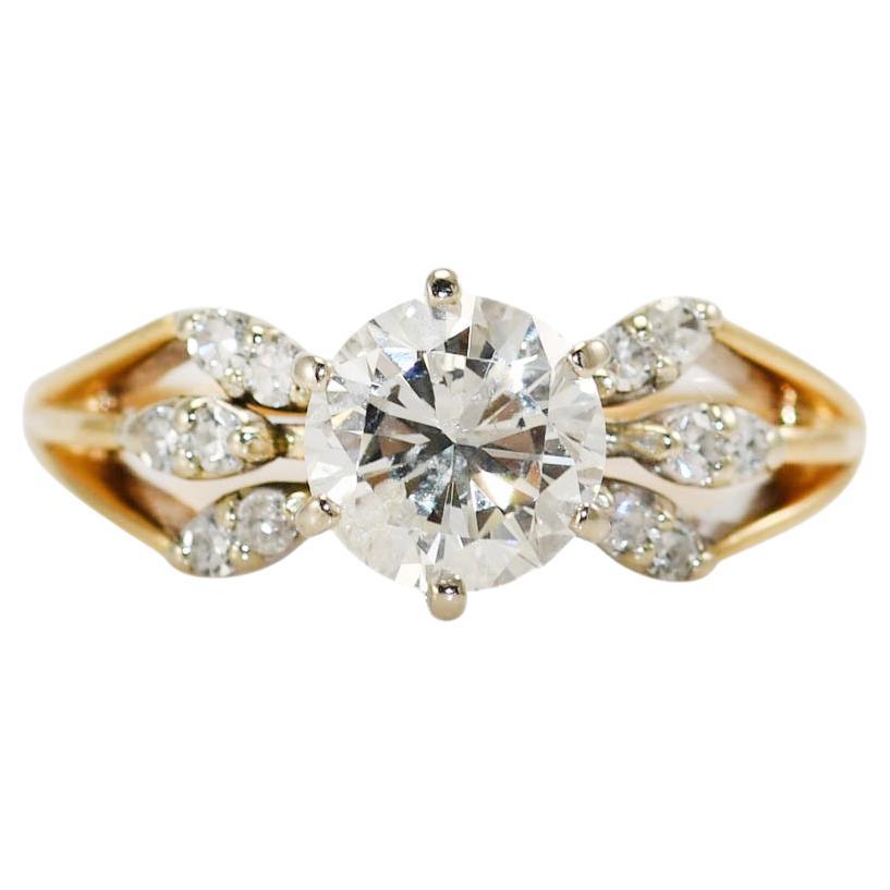 Anillo de Diamantes de Oro Amarillo de 14k 1,25ct Redondo Brillante