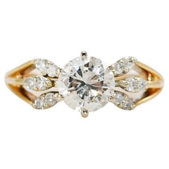 14k Yellow Gold Diamond Ring 1.25ct Round Brilliant