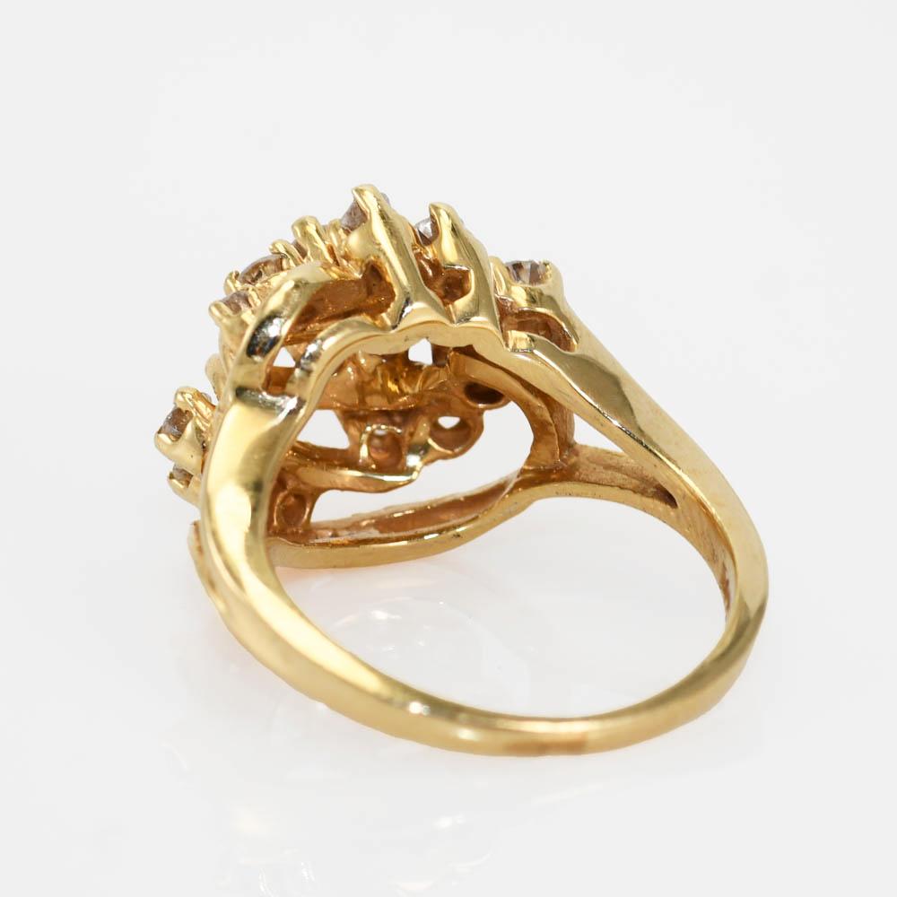 Bague en or jaune 14 carats avec diamants .20tdw 4,7 g en vente 1