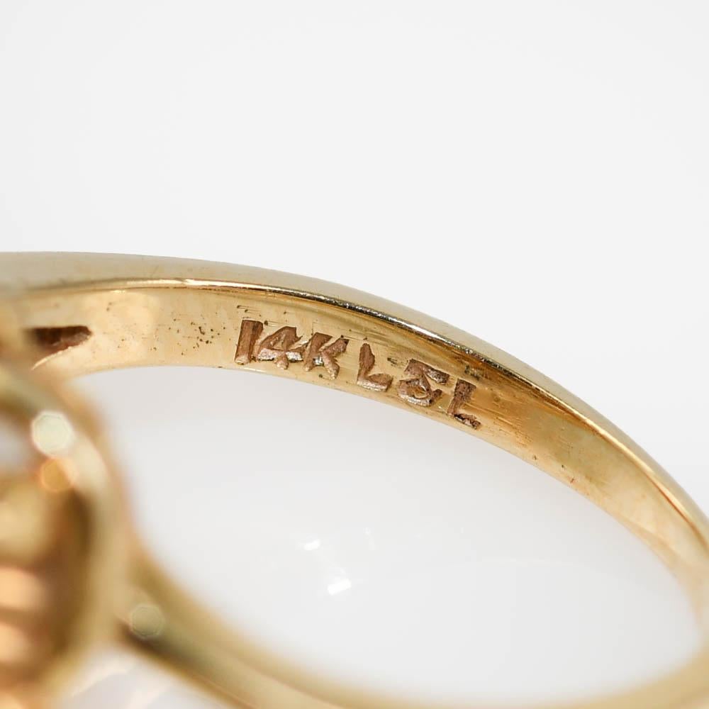 Bague en or jaune 14 carats avec diamants .20tdw 4,7 g en vente 2
