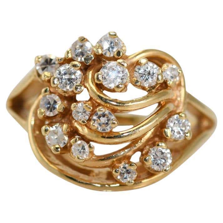 14K White Gold Rhodolite Garnet Ring, .20tdw, 7.3g For Sale at 1stDibs