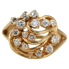 Vintage 14k Yellow Gold Diamond Ring .20tdw 4.7gr