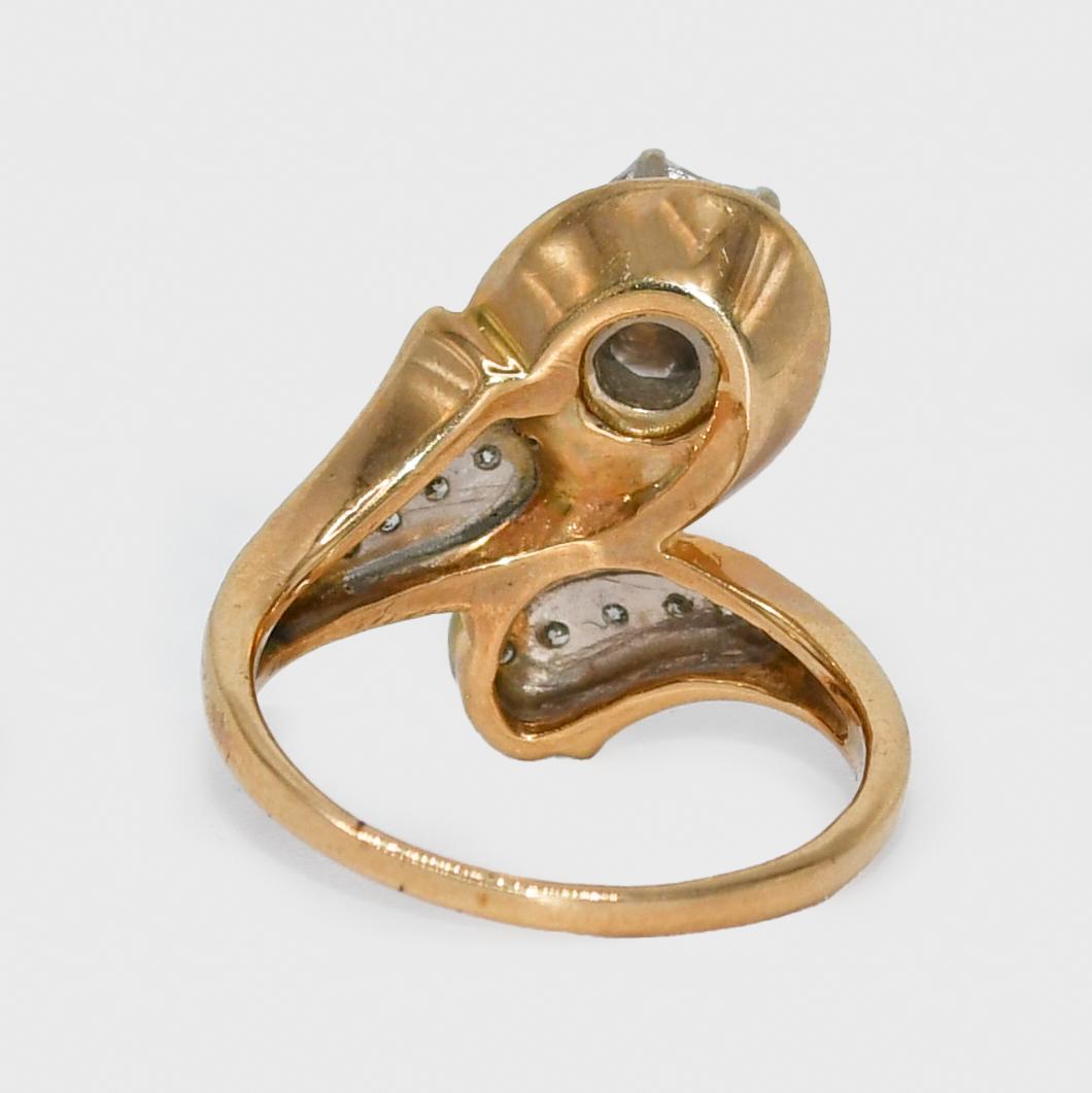 Bague en or jaune 14 carats avec diamants .30tdw, 4,3 g Excellent état - En vente à Laguna Beach, CA