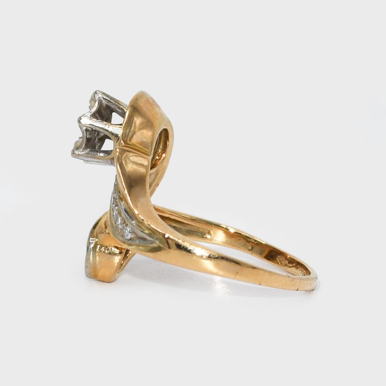 Bague en or jaune 14 carats avec diamants .30tdw, 4,3 g Unisexe en vente