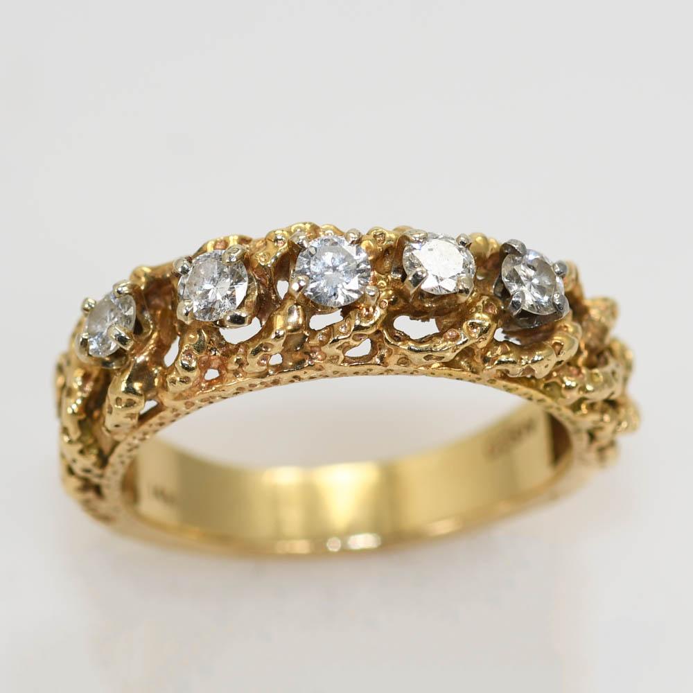 14K Yellow Gold Diamond Ring .50tdw, 6.6gr 1