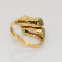 Bague en or jaune 14 carats avec diamants 5,4 g .15tdw
