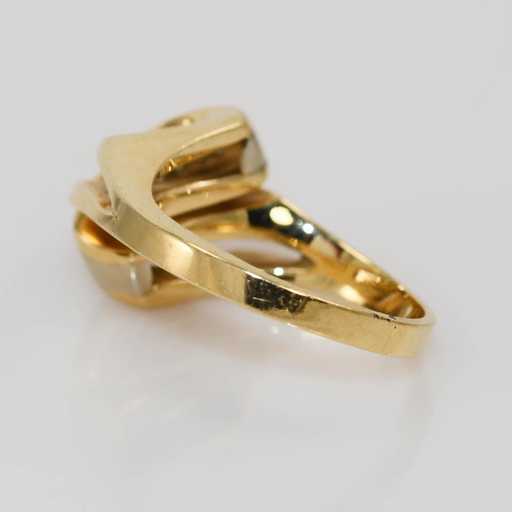 Women's or Men's 14K Yellow Gold Diamond Ring 5.4gr .15tdw For Sale