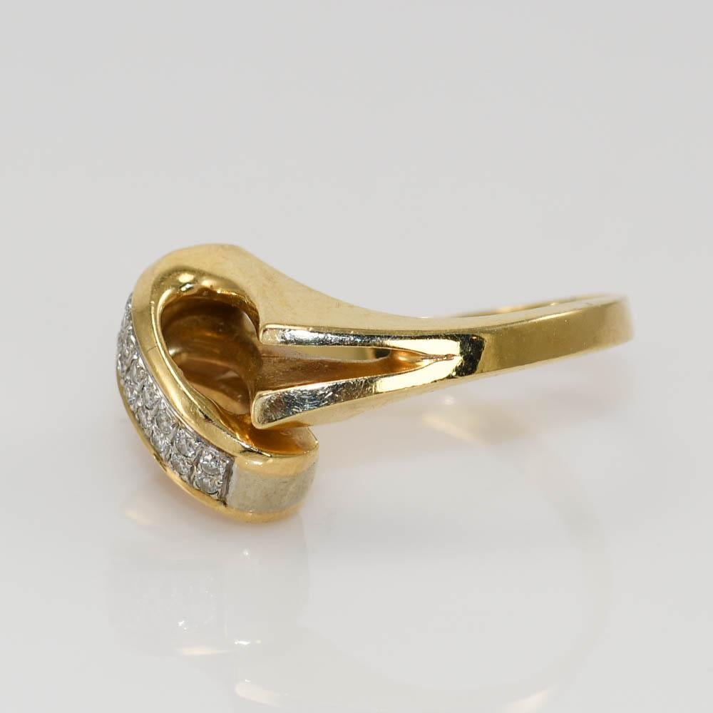 14K Yellow Gold Diamond Ring 5.4gr .15tdw For Sale 1