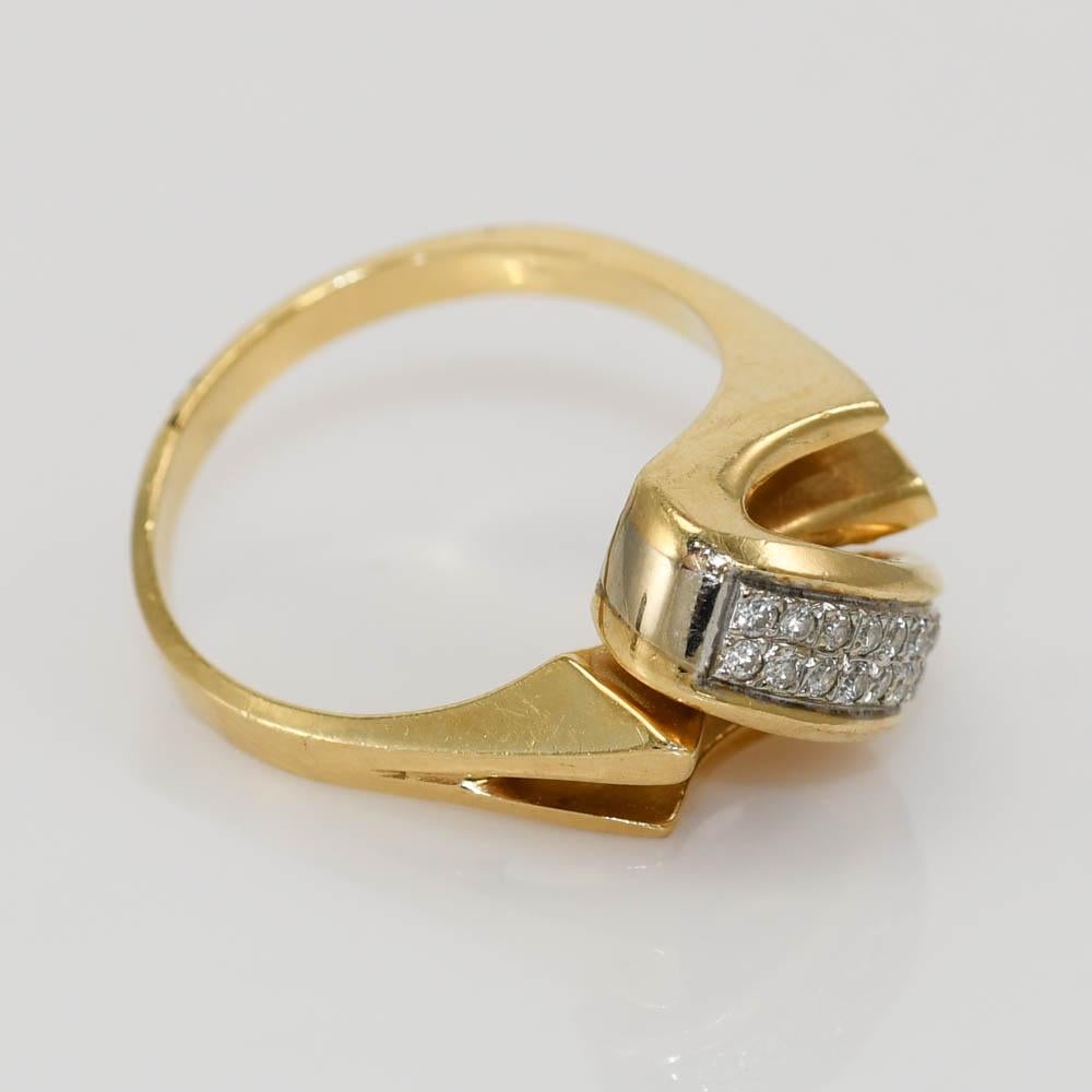 14K Yellow Gold Diamond Ring 5.4gr .15tdw For Sale 2