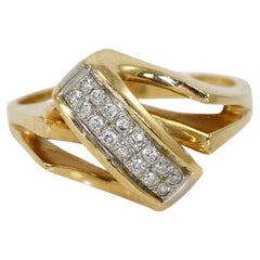 14K Gelbgold Diamantring 5,4gr .15tdw