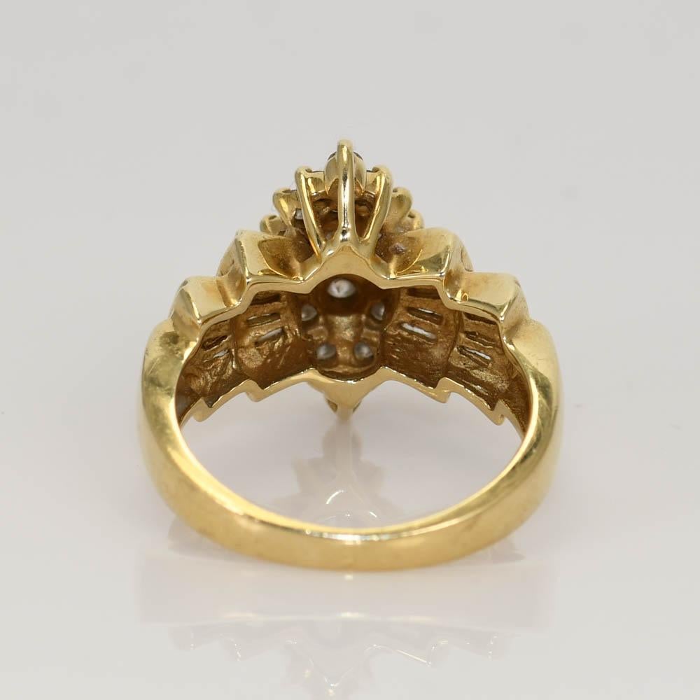 14k Yellow Gold Diamond Ring .85tdw 6.5gr In Excellent Condition For Sale In Laguna Beach, CA