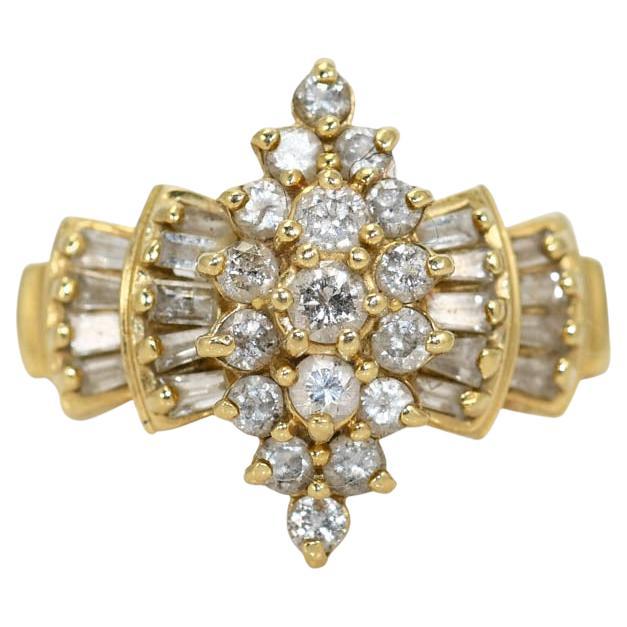14k Yellow Gold Diamond Ring .85tdw 6.5gr For Sale