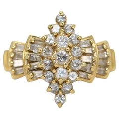 Vintage 14k Yellow Gold Diamond Ring .85tdw 6.5gr