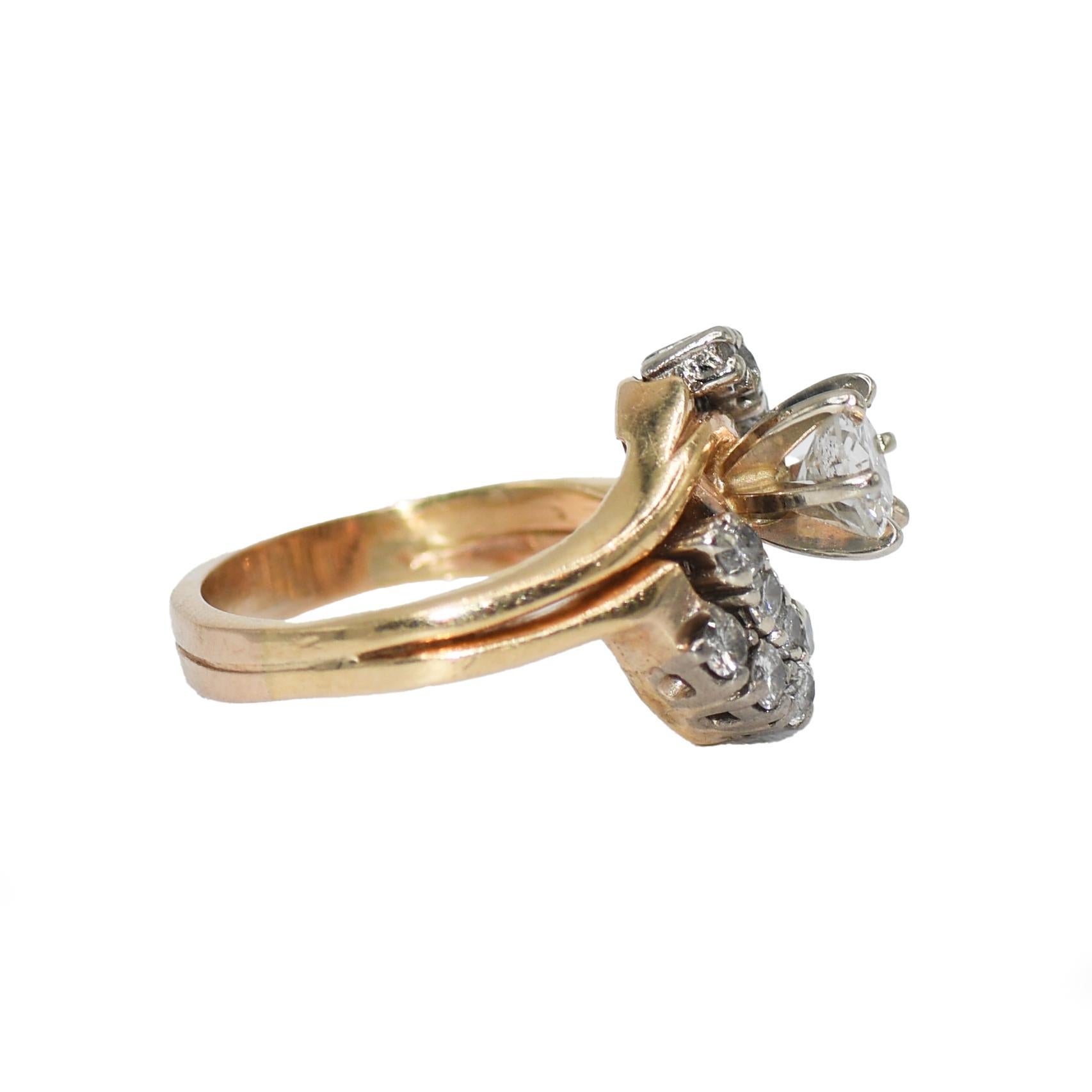 14K Yellow Gold Diamond Ring .90tdw, 6.8gr
14k yellow gold diamond ring.
The center stone is a round brilliant cut, .60ct.
Clarity is I1, I-J Color.
There is an additional .30tdw, also RBC..
I1, j-k Color.
Ring weighs 6.8gr, tests 14k
Size 5
can be