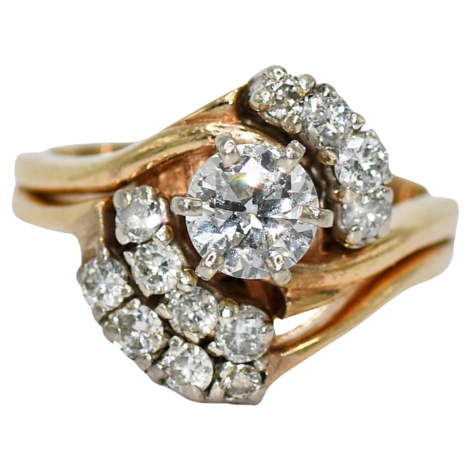 14K Gelbgold Diamant Ring .90tdw, 6.8gr