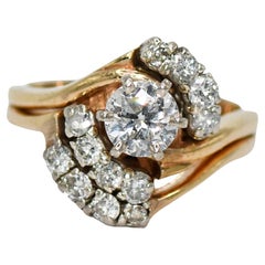 Vintage 14K Yellow Gold Diamond Ring .90tdw, 6.8gr