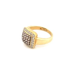 Bague en or jaune 14K avec diamants, fin du 20e siècle, Unisexe