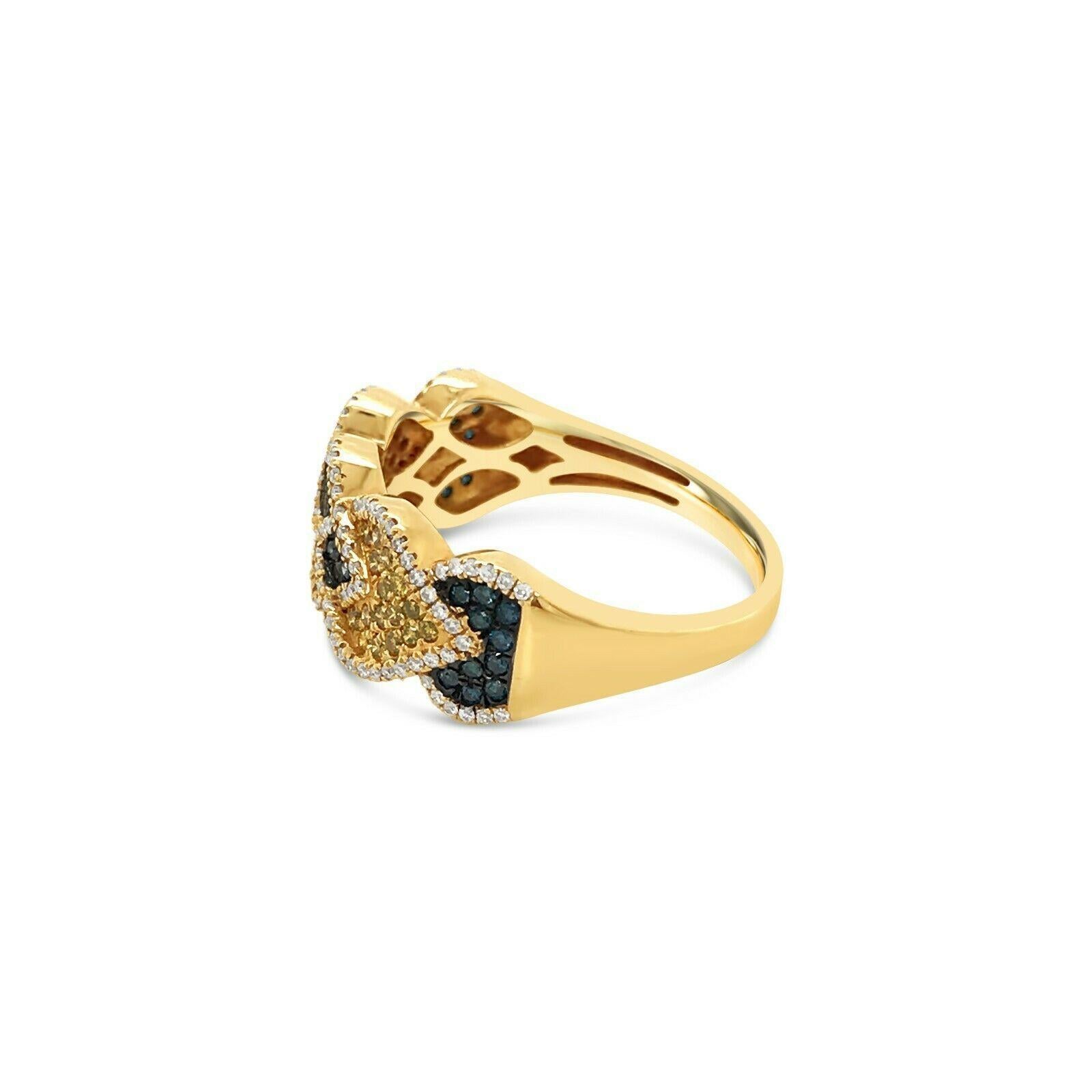 Women's or Men's 14K Yellow Gold Diamond  Ring For Sale