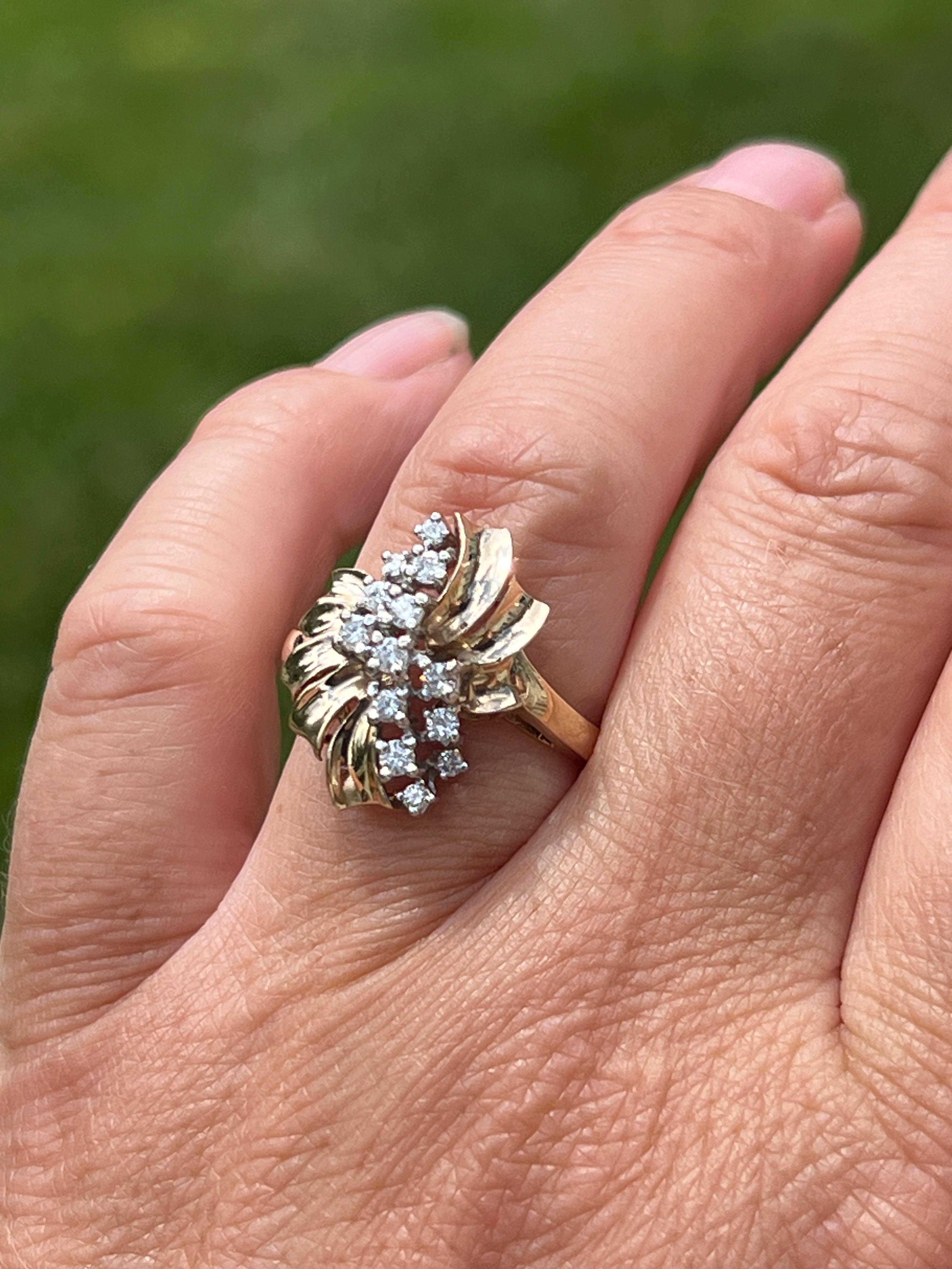 14k Gelbgold Diamantring (Brillantschliff)