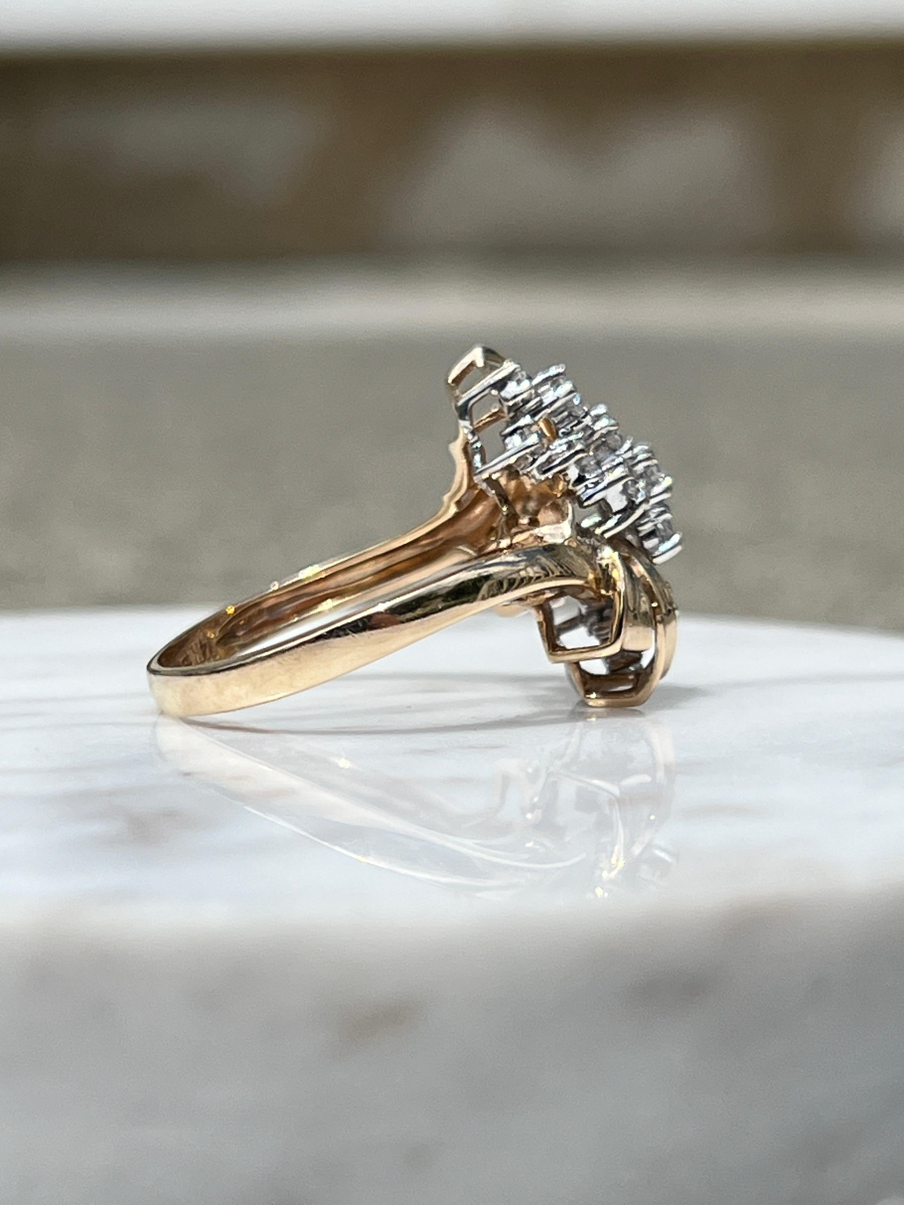 14k Gelbgold Diamantring für Damen oder Herren