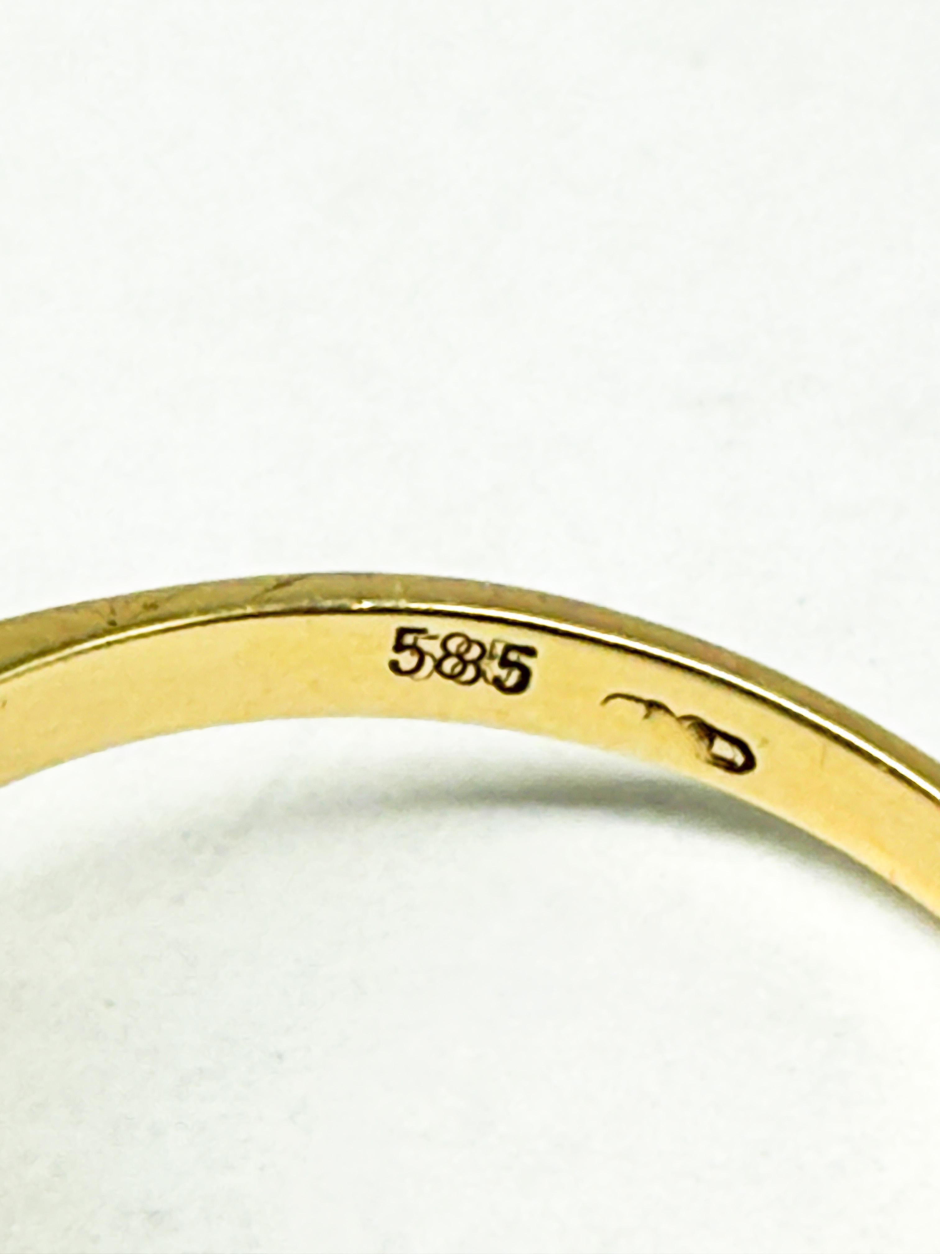 En vente :  Bague en or jaune 14 carats et diamants 6