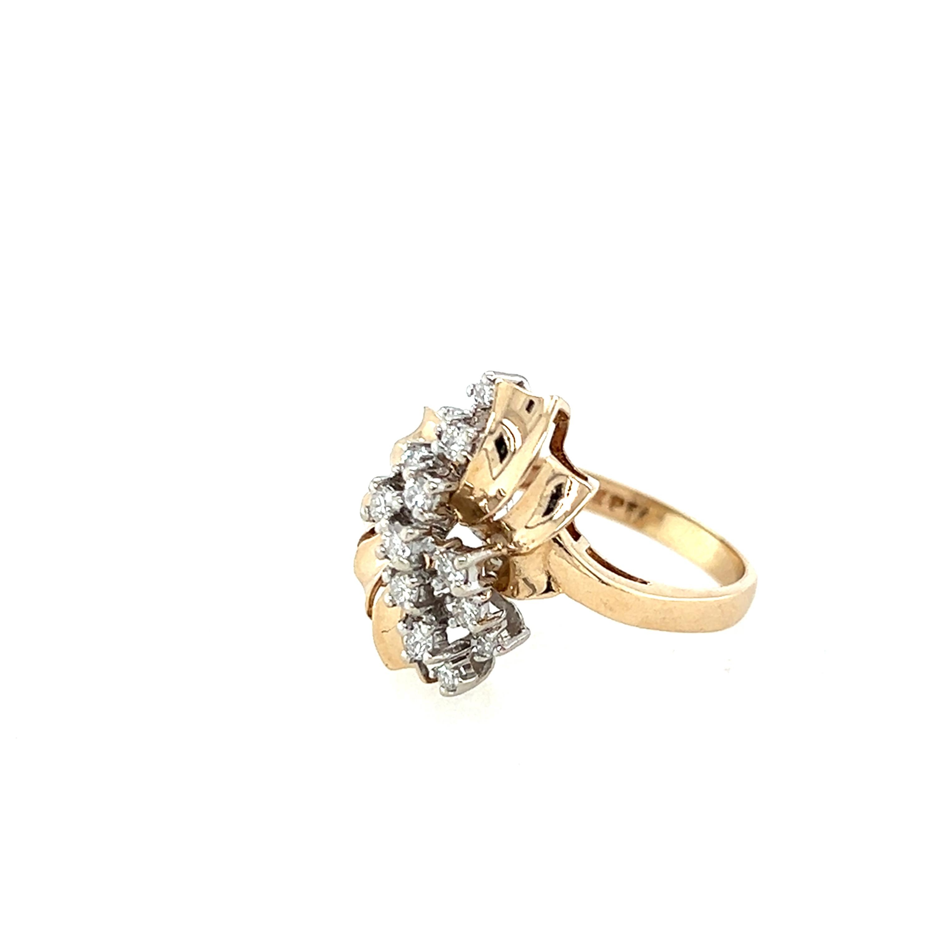 14k Gelbgold Diamantring 2