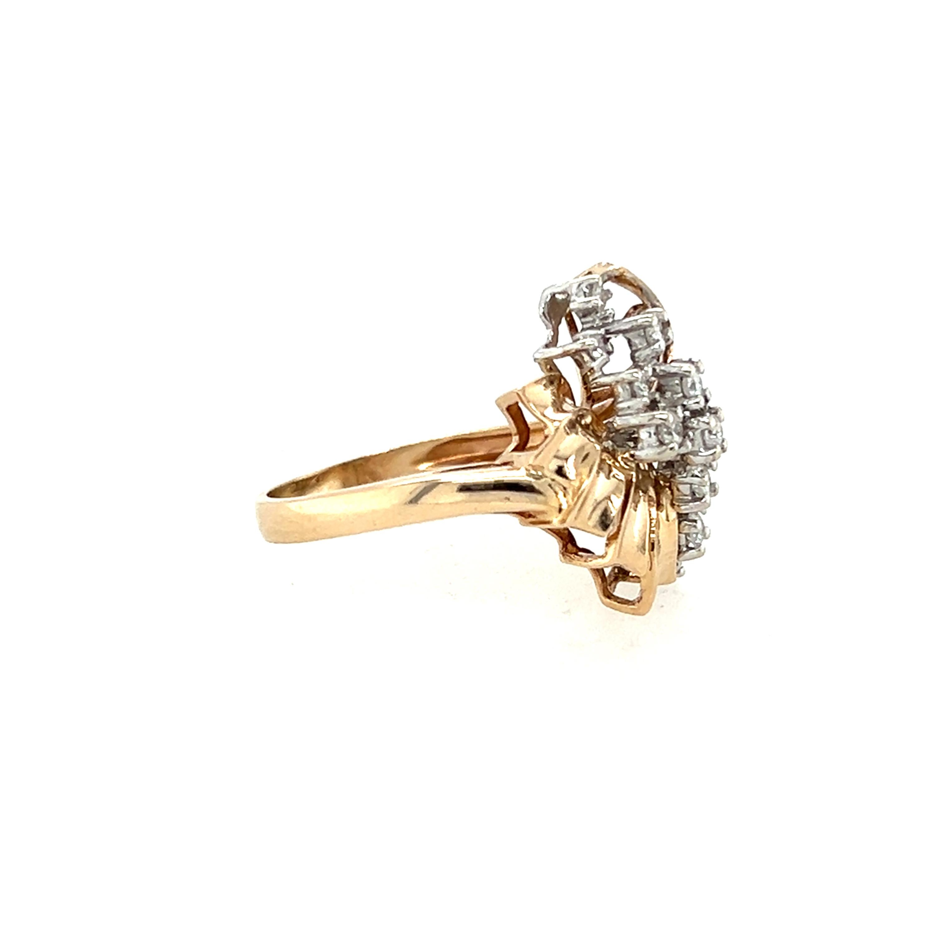 14k Gelbgold Diamantring 3