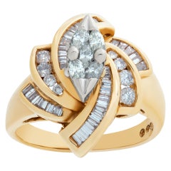 14k Gelbgold Diamantring mit Diamanten