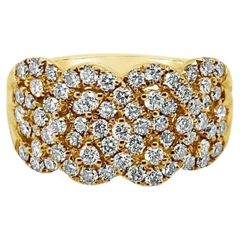14K Yellow Gold Diamond Ring For Sale at 1stDibs