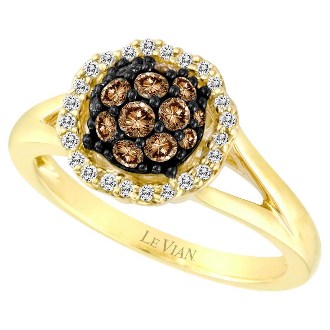 14K Yellow Gold Diamond Ring For Sale