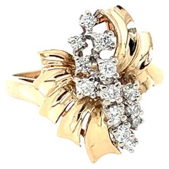 14k Gelbgold Diamantring