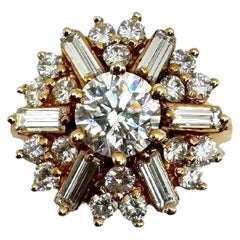 Anillo de diamantes de oro amarillo de 14 quilates