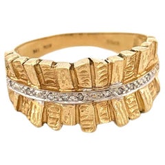 Bague en or jaune 14k avec diamant