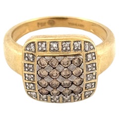 Bague en or jaune 14K avec diamants, fin du 20e siècle, Unisexe