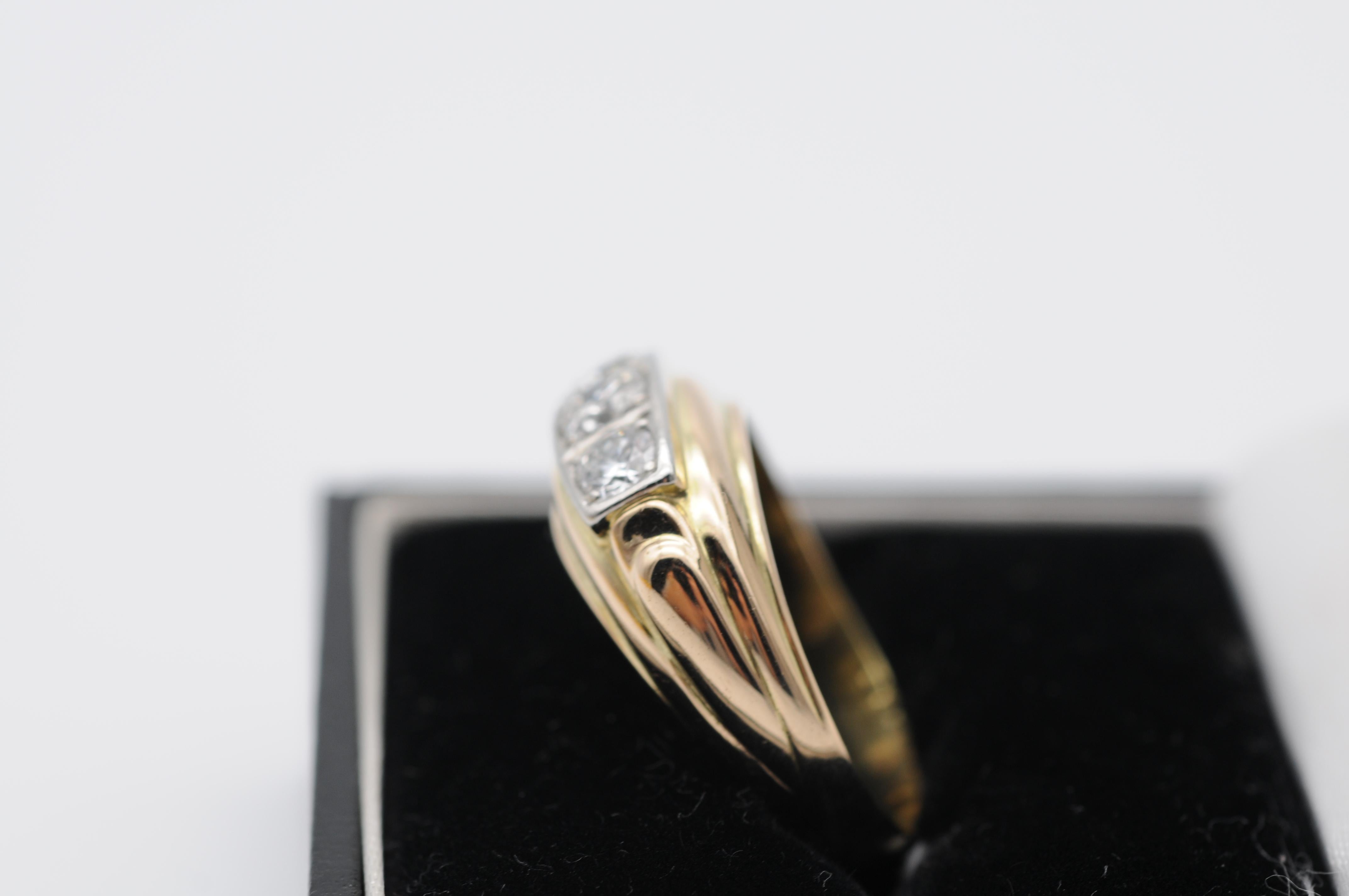 Bague à anneau en or jaune 14 carats et diamants de 0,70 carat en vente 5