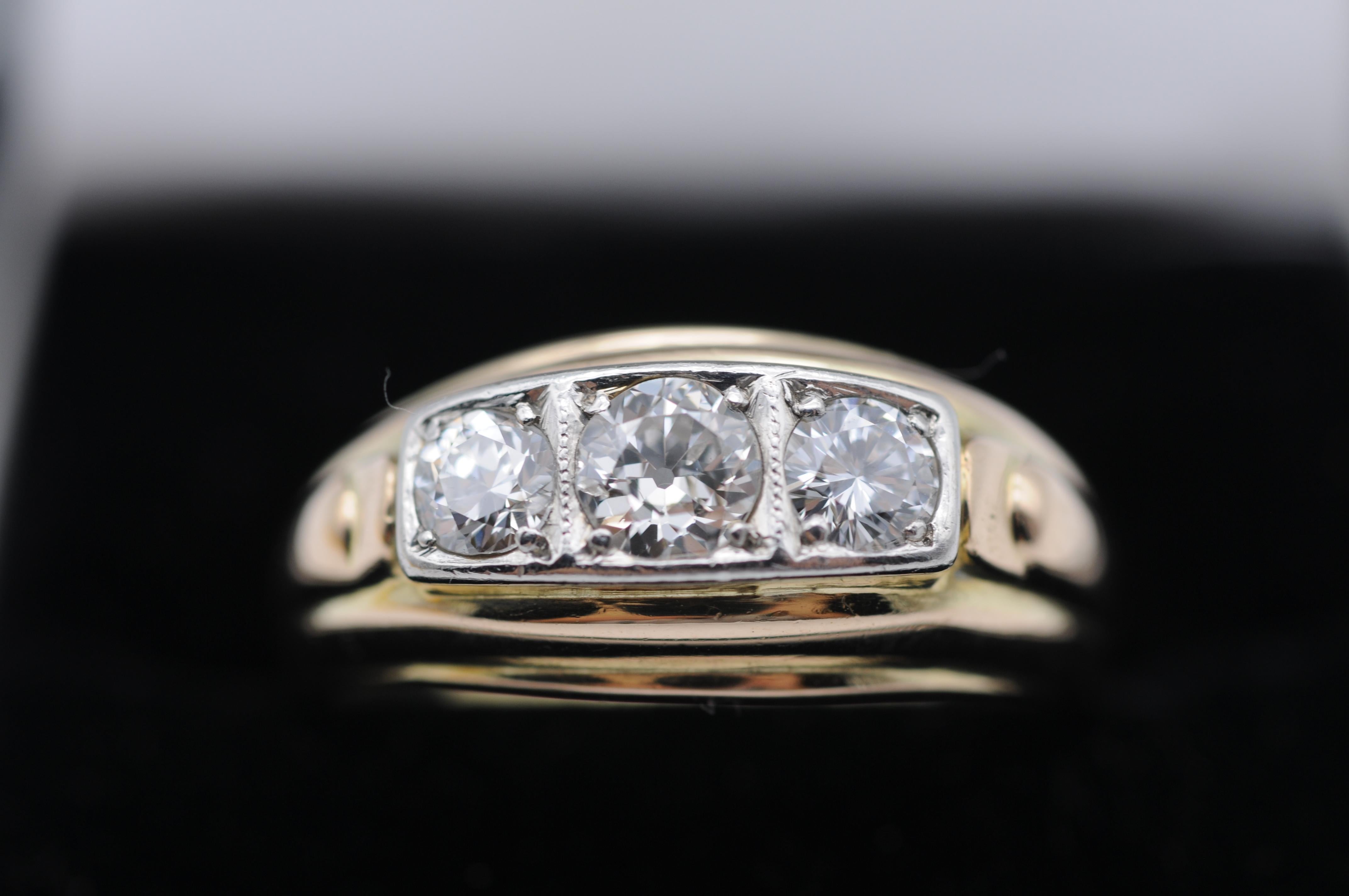 14k Gelbgold Diamant-Ring mit 0,70 Karat im Angebot 6