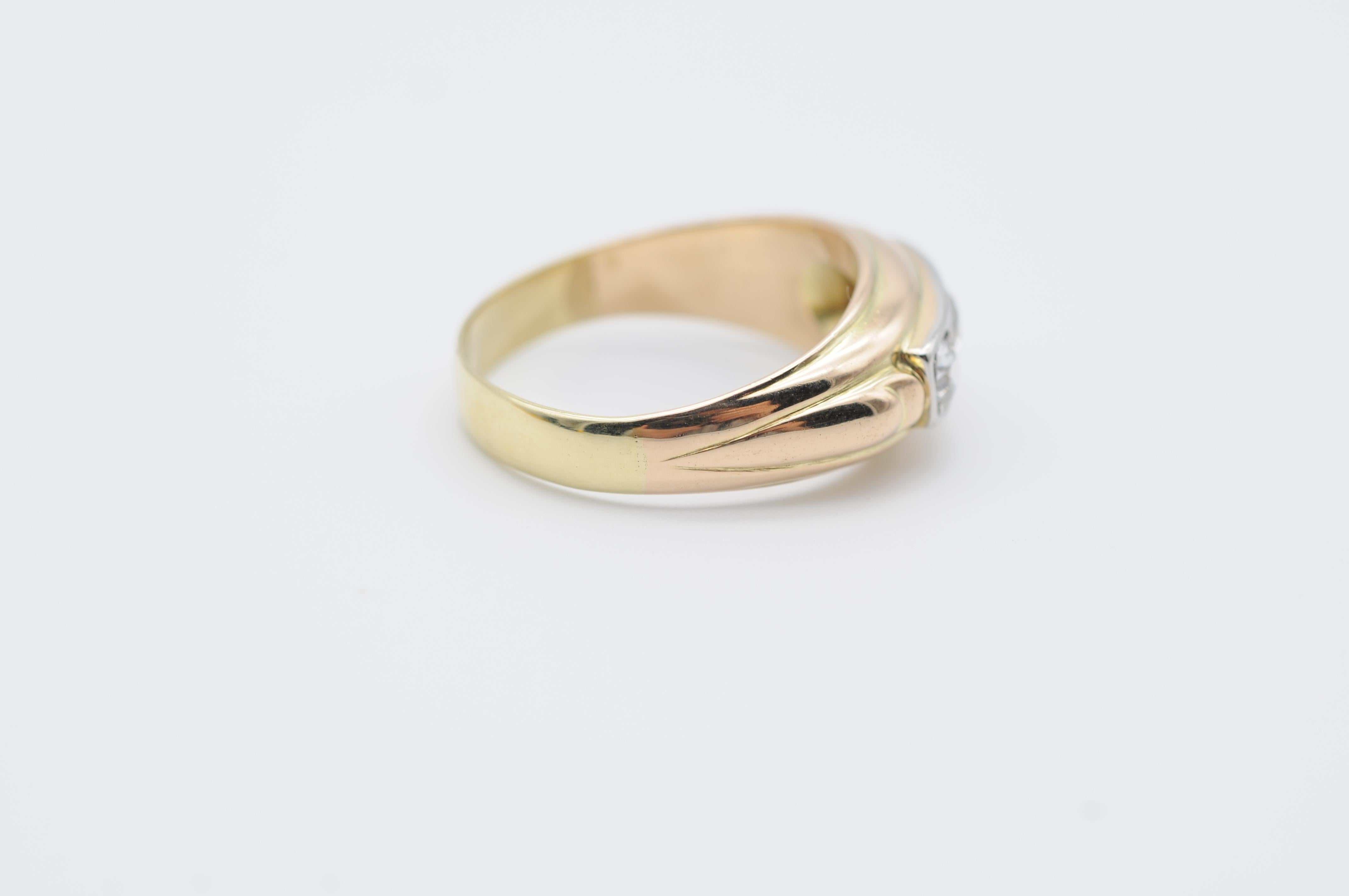 14k Gelbgold Diamant-Ring mit 0,70 Karat im Zustand „Gut“ im Angebot in Berlin, BE