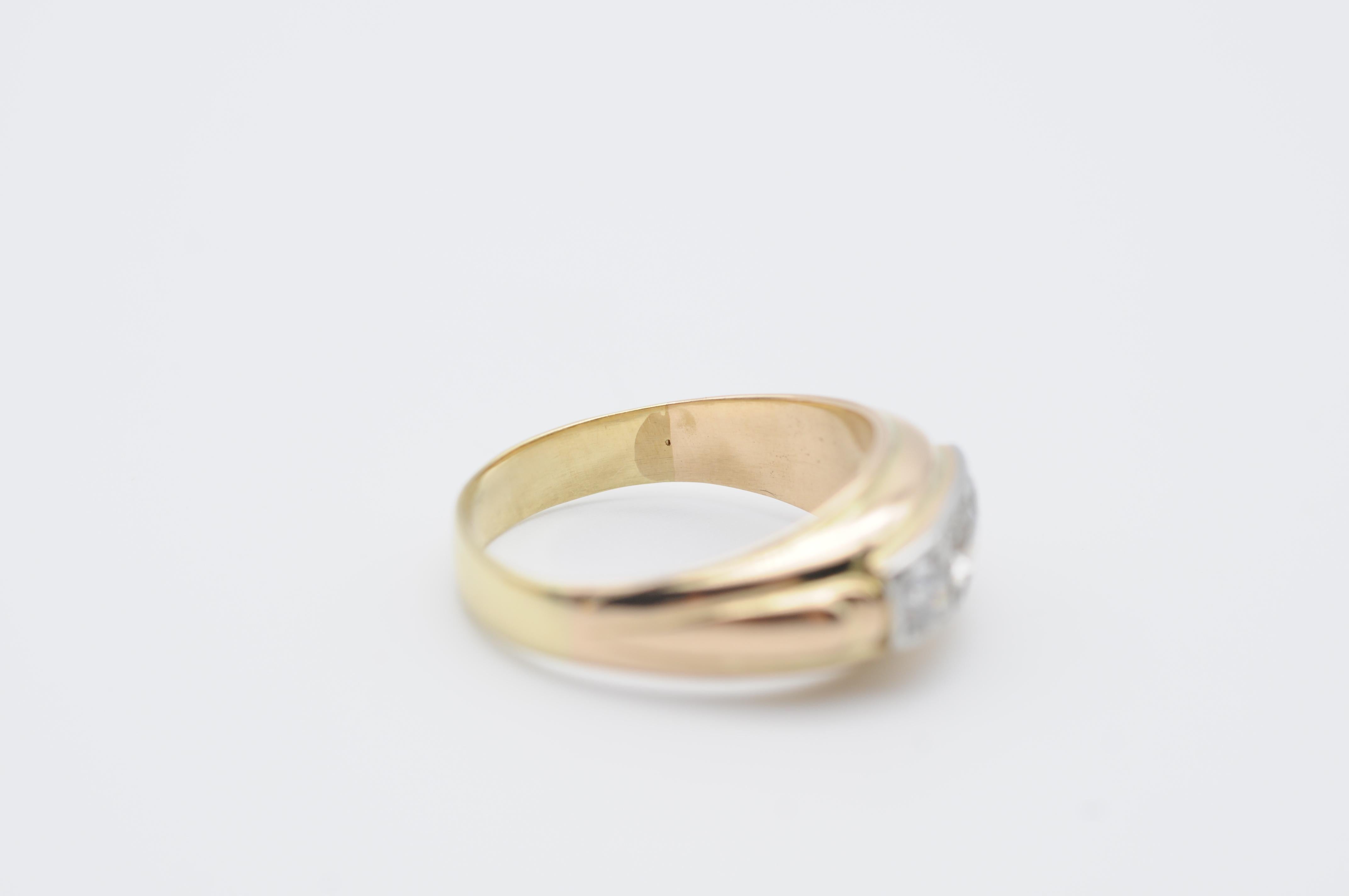 14k Gelbgold Diamant-Ring mit 0,70 Karat für Damen oder Herren im Angebot