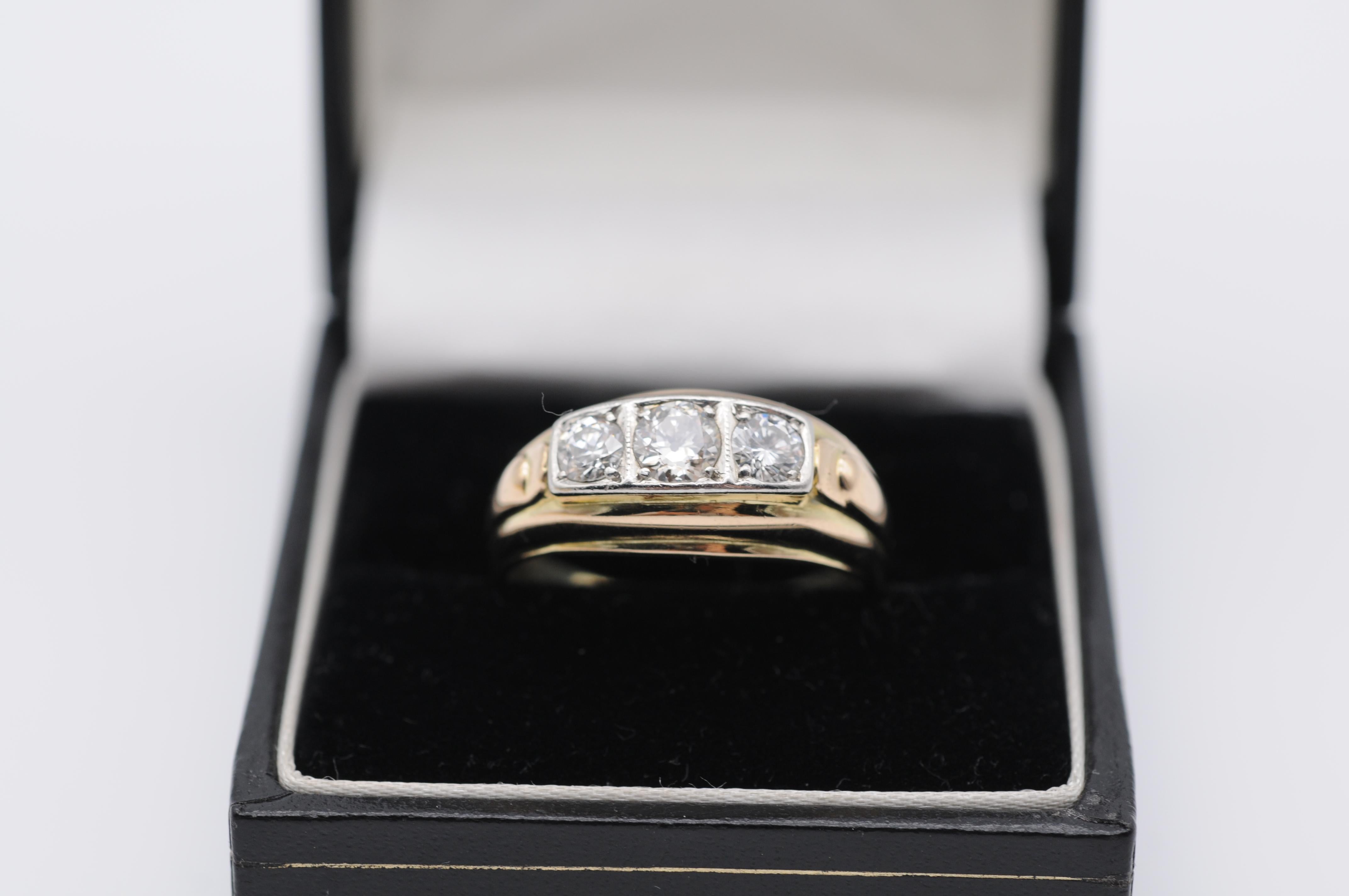 14k Yellow Gold Diamond Band Ring of 0.70 Carat For Sale 1