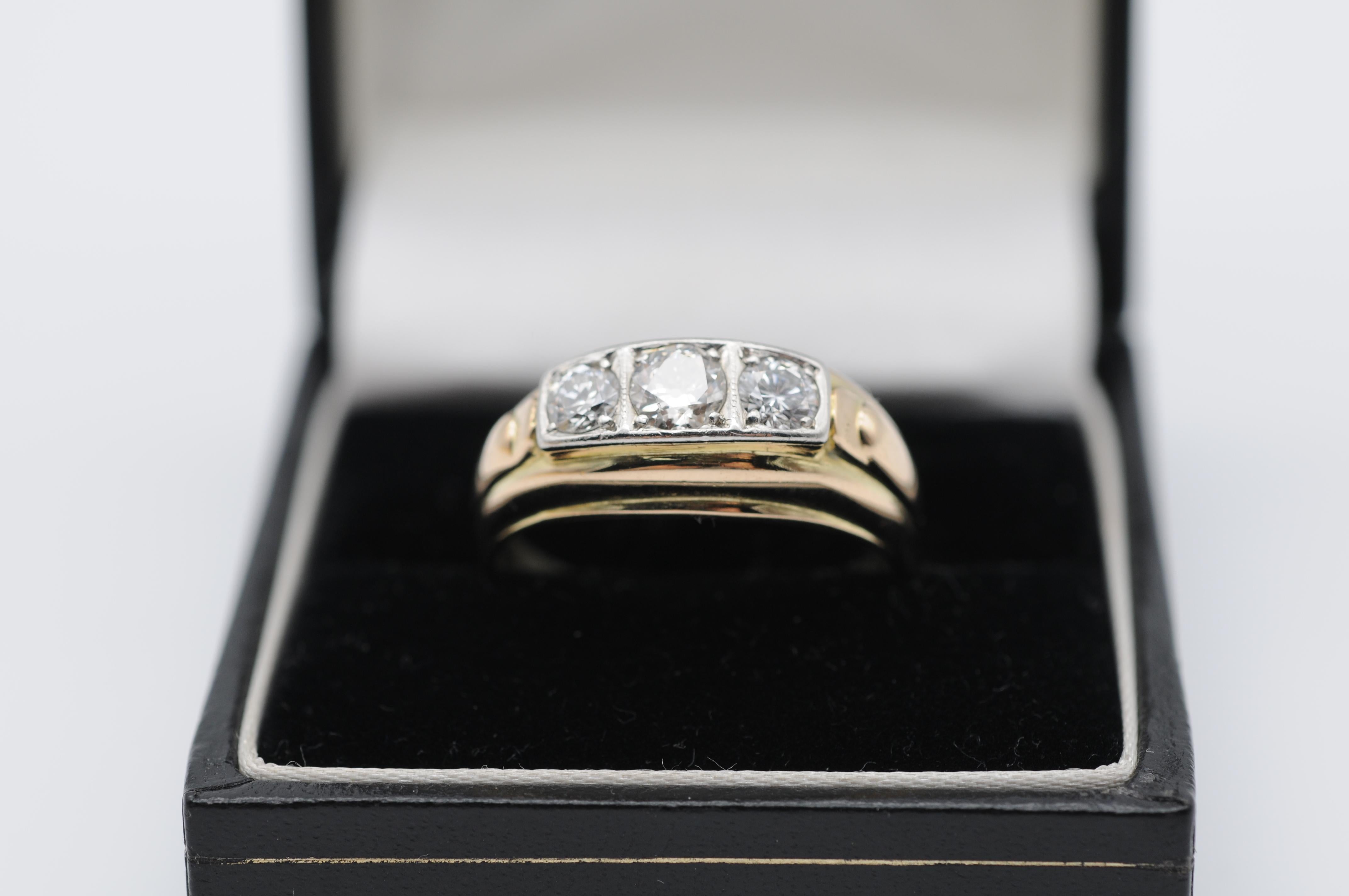 14k Gelbgold Diamant-Ring mit 0,70 Karat im Angebot 2