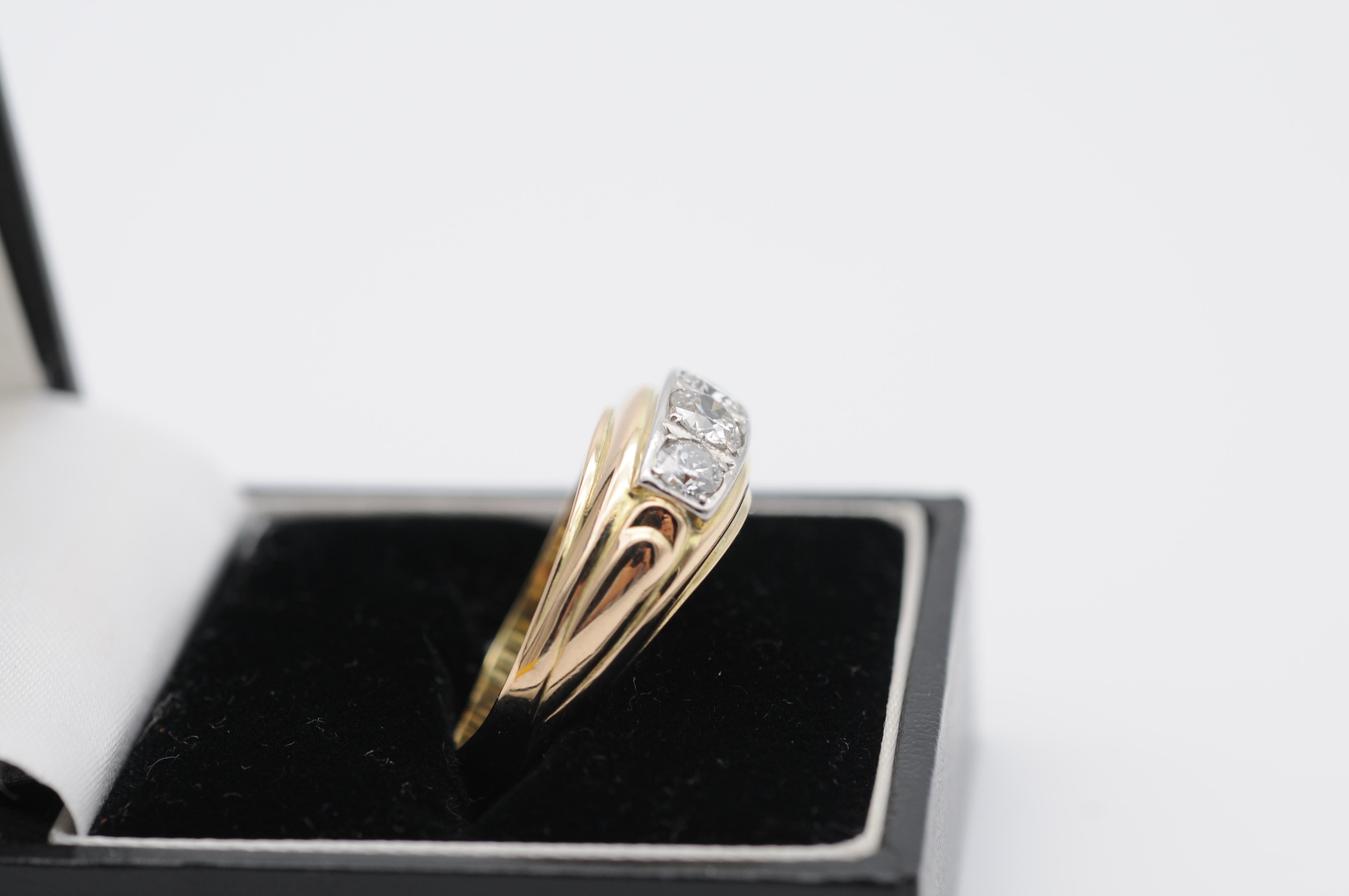 14k Gelbgold Diamant-Ring mit 0,70 Karat im Angebot 4