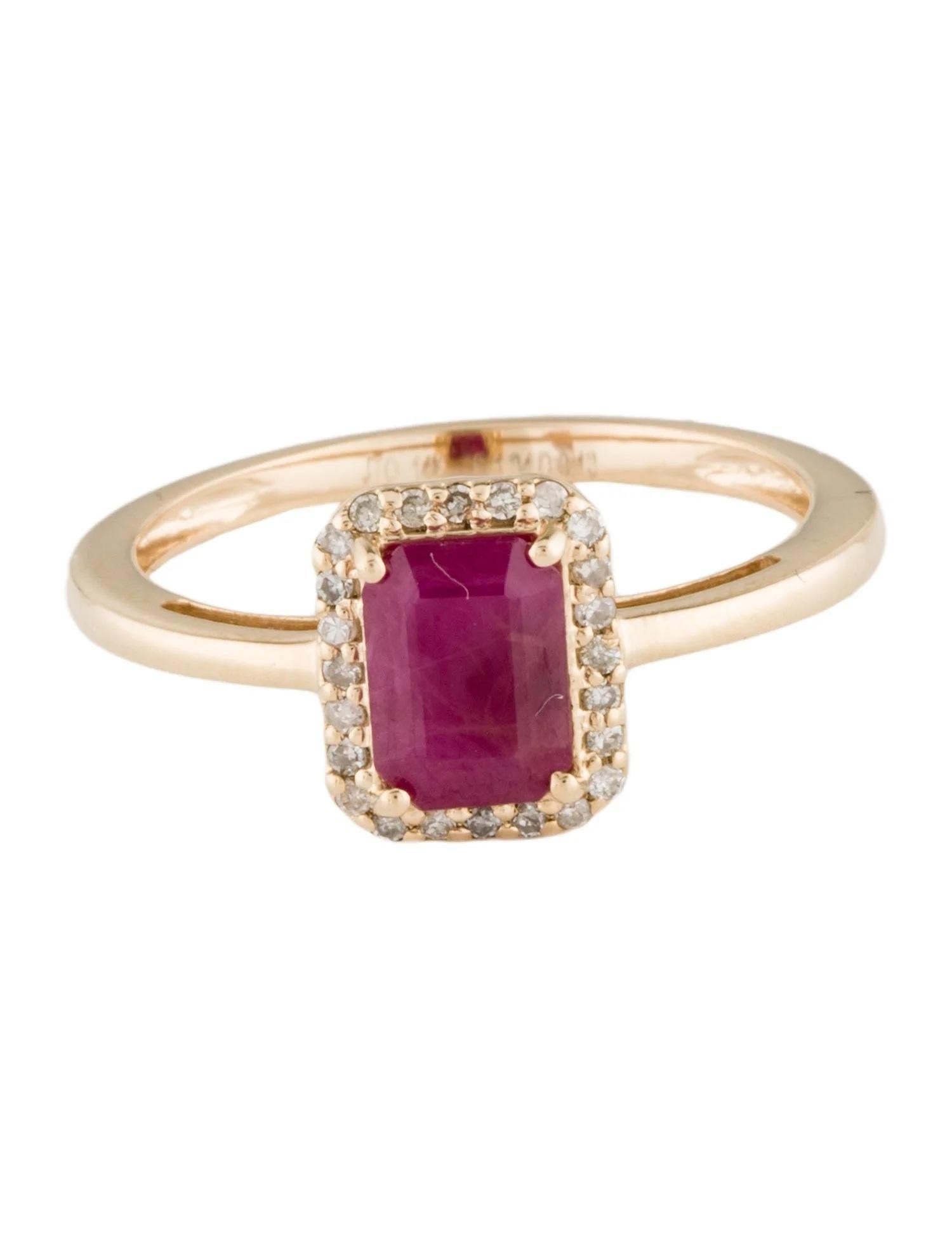 Artist 14K Yellow Gold Diamond & Ruby Ring: Timeless Elegance & Brilliance For Sale