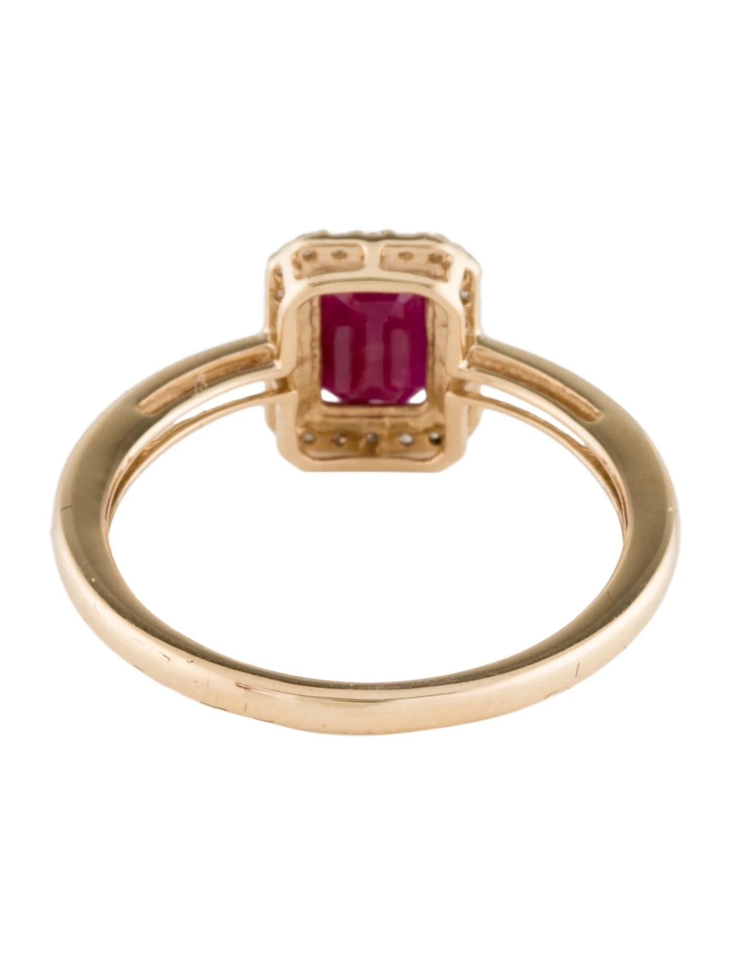 Single Cut 14K Yellow Gold Diamond & Ruby Ring: Timeless Elegance & Brilliance For Sale