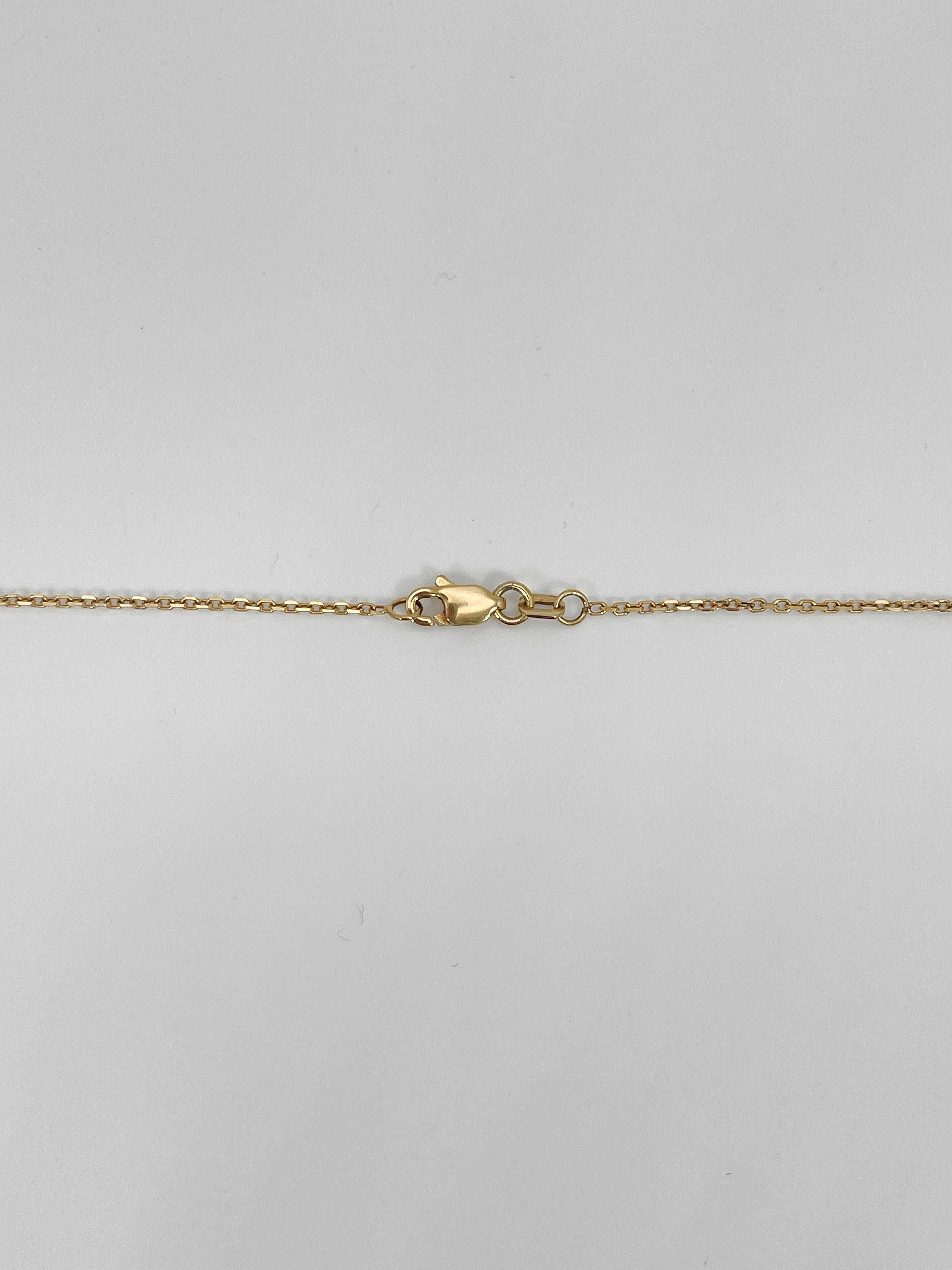 Women's 14K Yellow Gold Diamond Sand Dollar Pendant Necklace For Sale