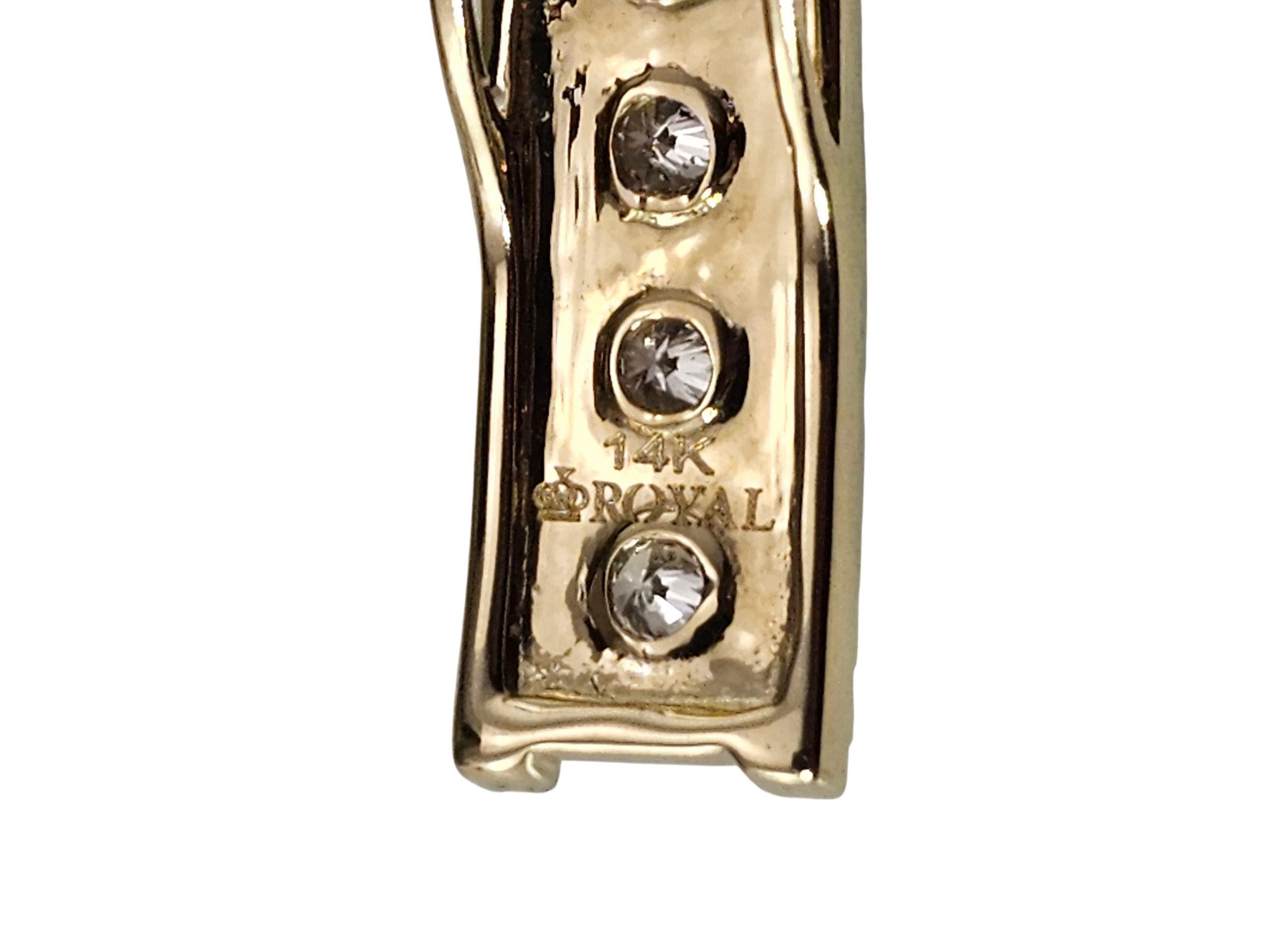 Pendentif coulissant en or jaune 14K avec diamant #23754 Pour femmes en vente