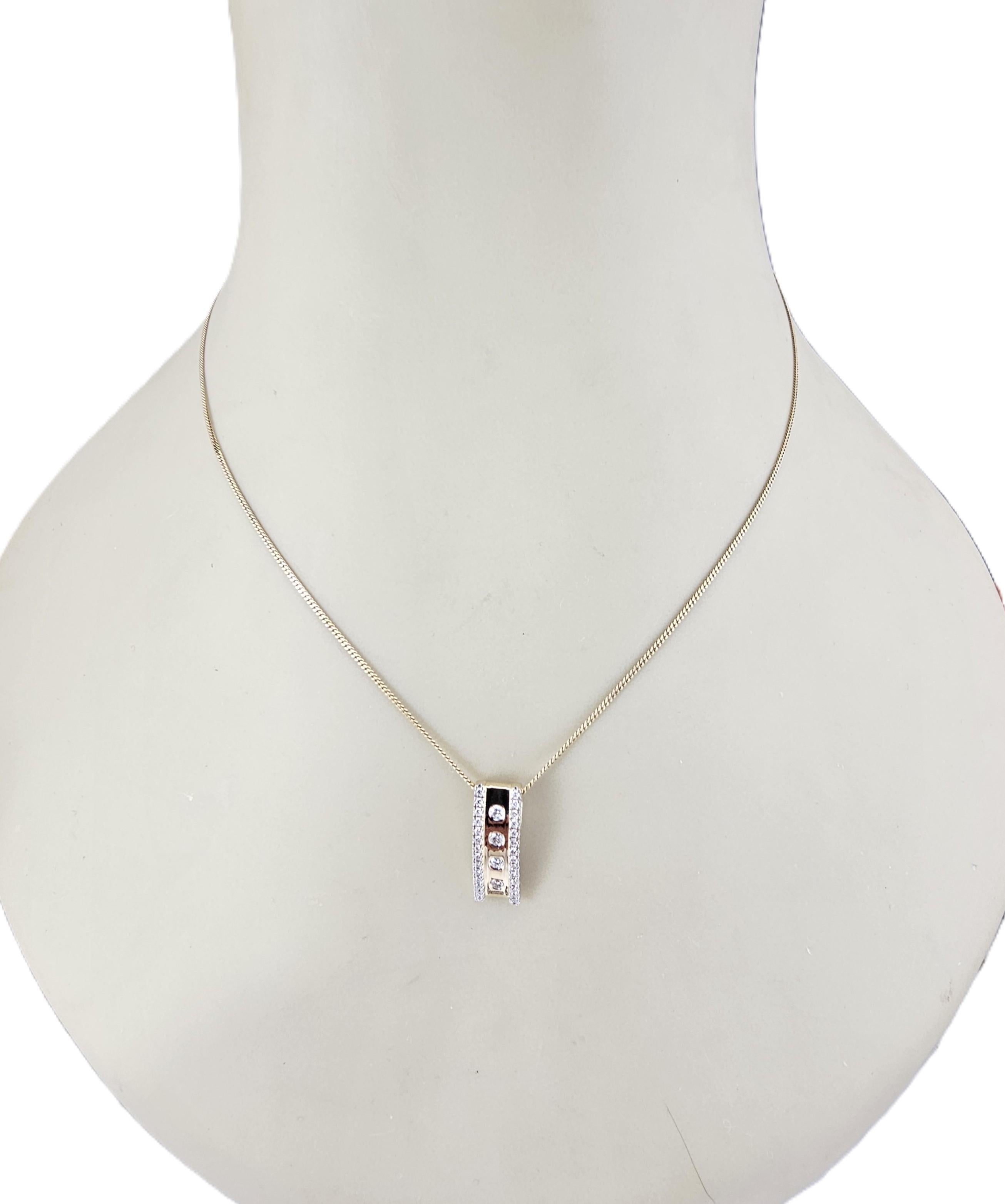 Pendentif coulissant en or jaune 14K avec diamant #23754 en vente 2