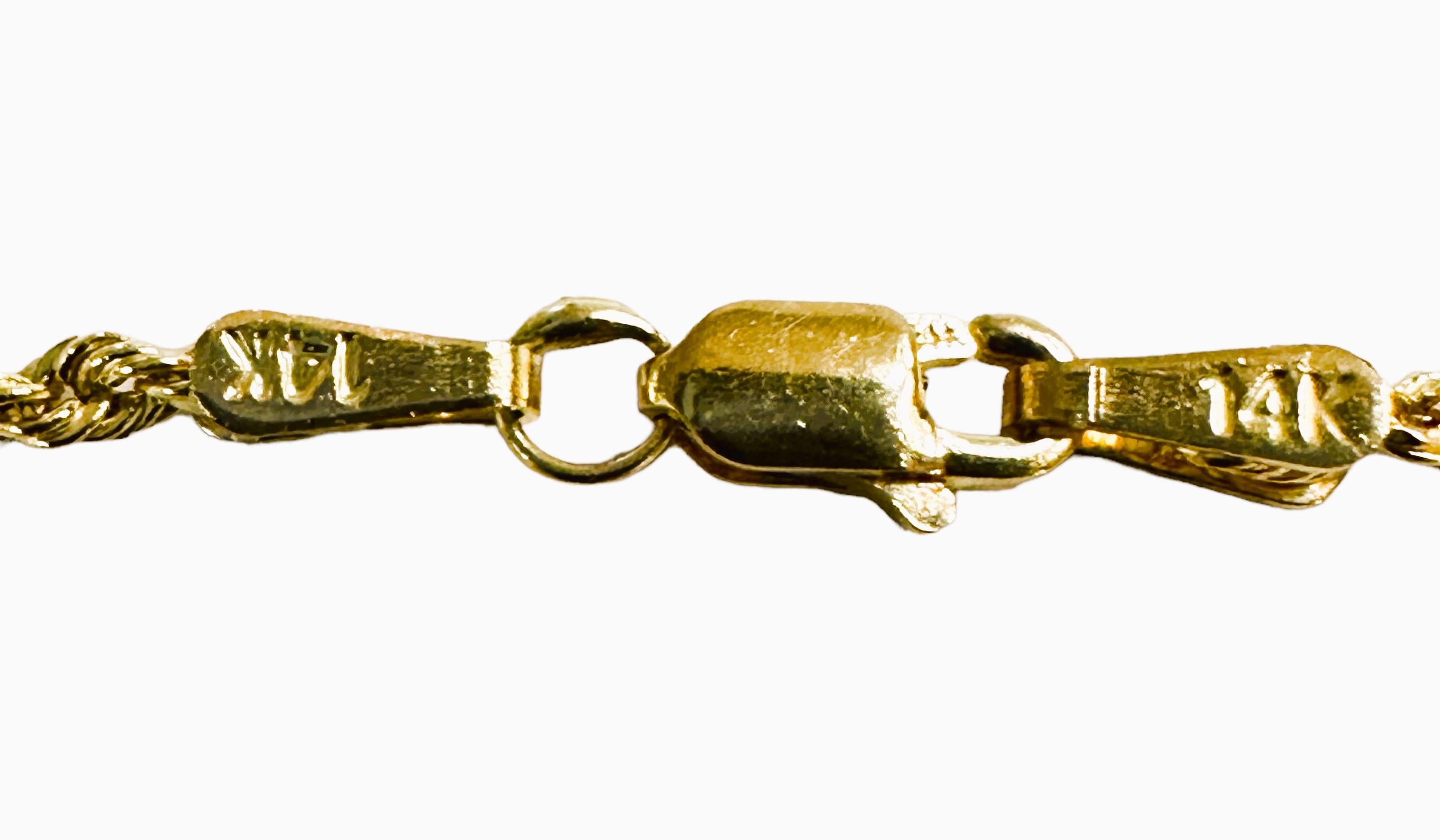 Pendentif Slide en or jaune 14k avec chaîne en or 14k 18