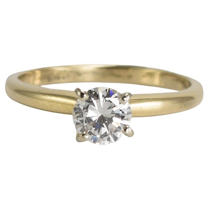 14 Karat Gelbgold Diamant Solitär Verlobungsring 0,57 Karat