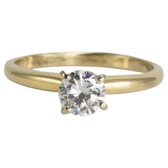 14K Yellow Gold Diamond Solitaire Engagement Ring 0.57ct